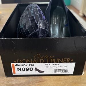 Donald J. Pliner Navy Mesh Heels